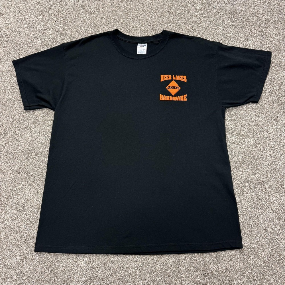 Jerzees Shirt Mens XL Black Deer Lakes Hardware Sakrete Tee T-Shirt Workwear